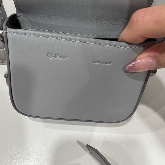 Off White Crystal Mini Flap Bag - Picture 3 of 5